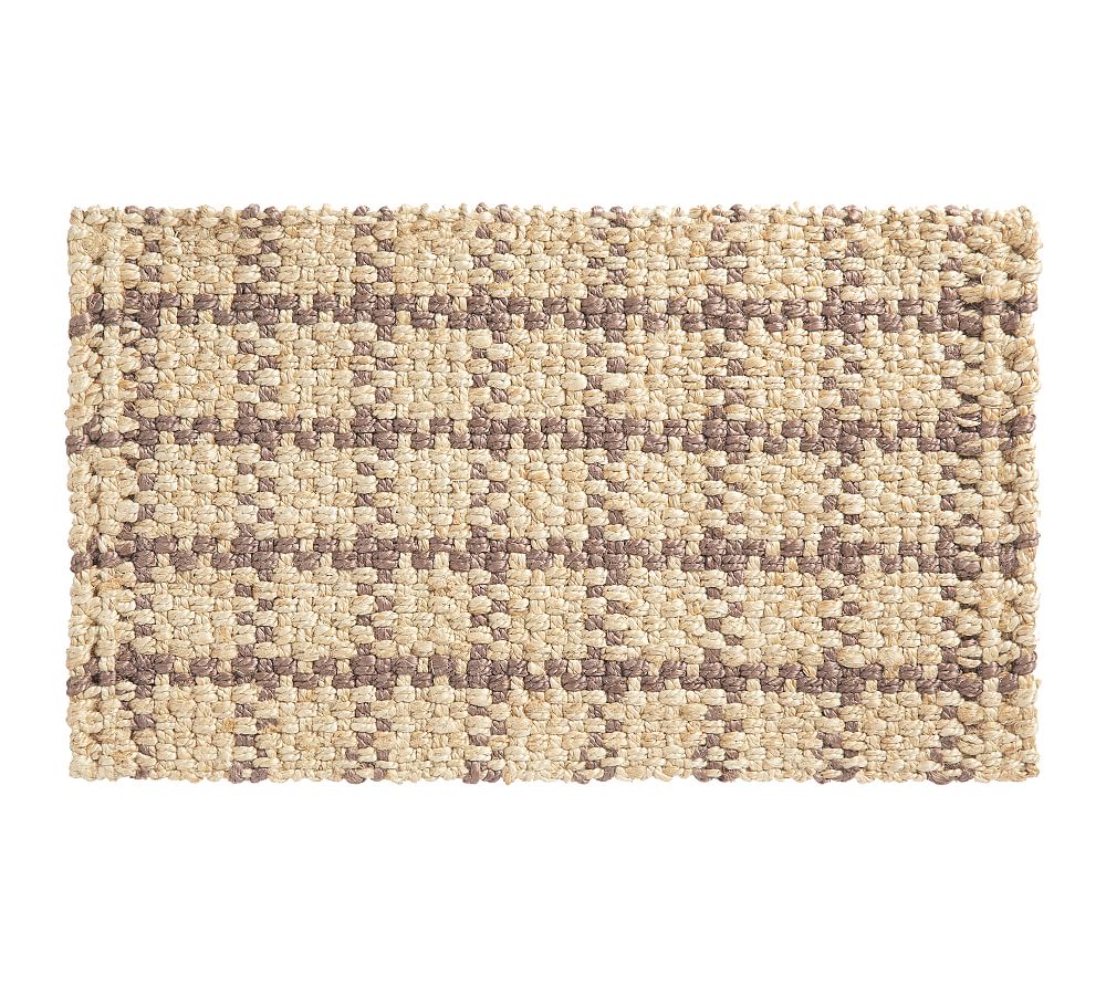 Plaid Jute Doormat Pottery Barn