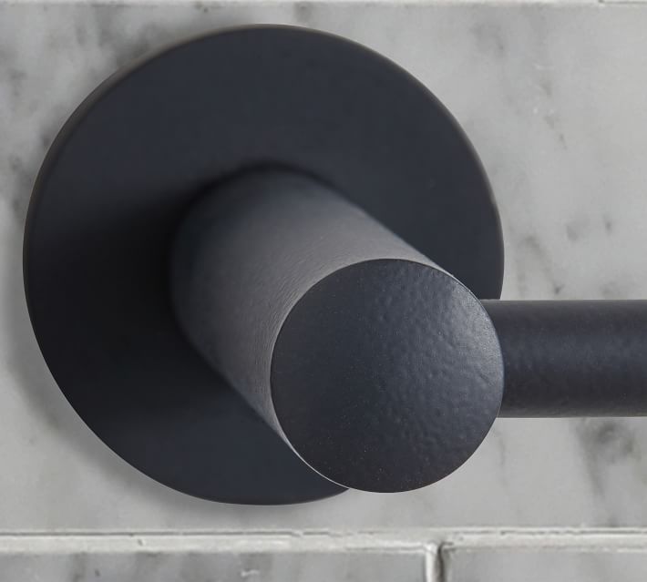 Modern Fluted Matte Black Wall-Mounted Toilet Paper Holder