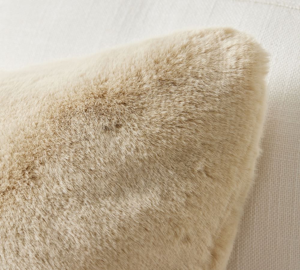 Quilted Alpaca Faux Fur Lumbar Pillow