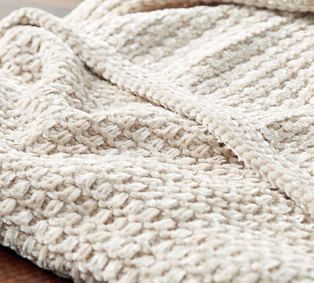 Phinney Chenille Throw Blanket Pottery Barn