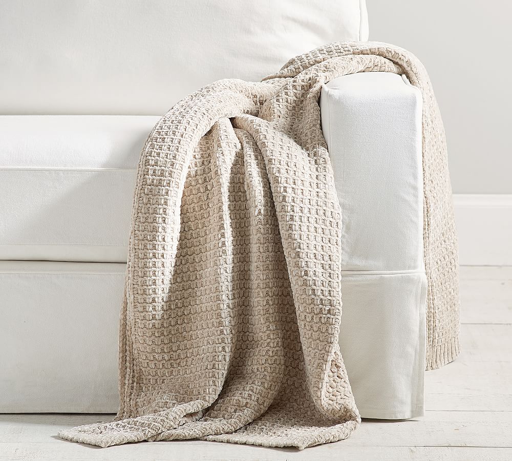 Phinney Chenille Throw Blanket Pottery Barn