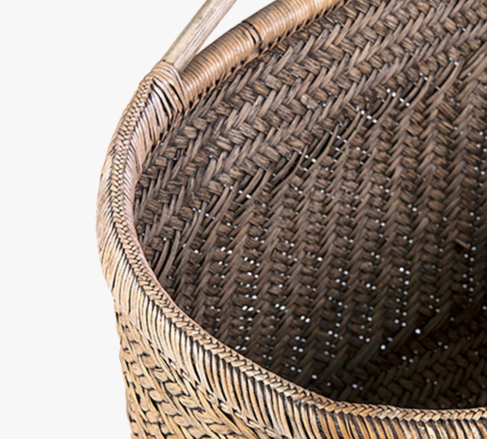 Nya Handwoven Rattan & Bamboo Basket