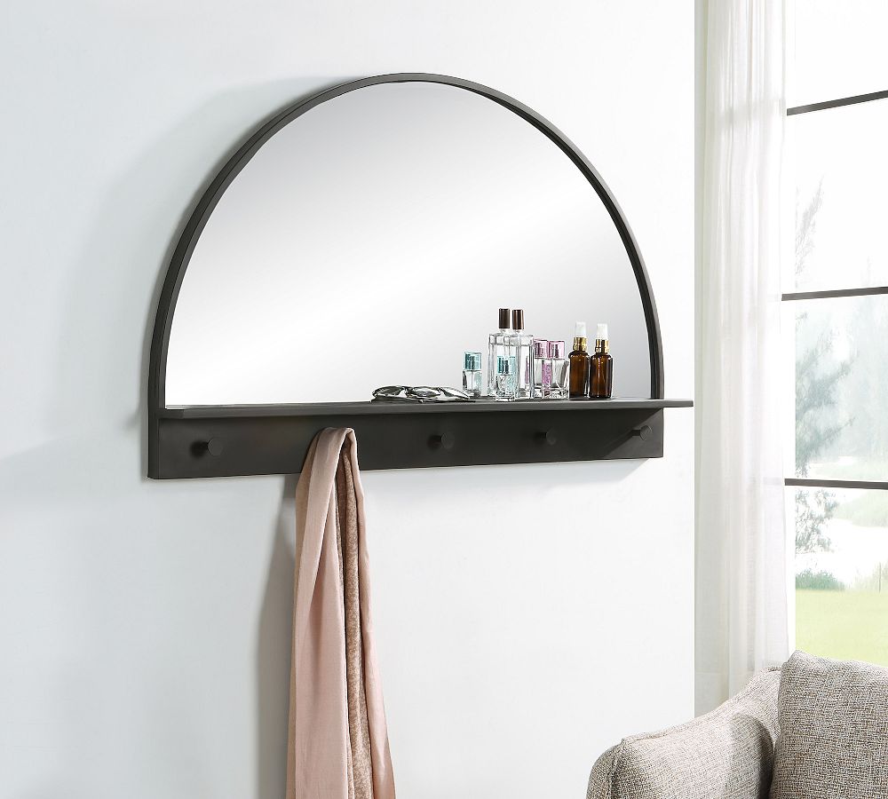 Darrian Arch Wall Mirror With Hooks