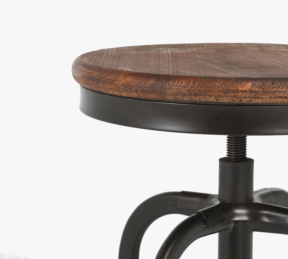 Leary Reclaimed Wood Swivel Counter Stool | Pottery Barn