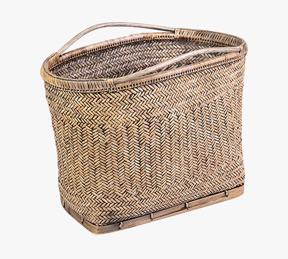 Nya Handwoven Rattan & Bamboo Basket
