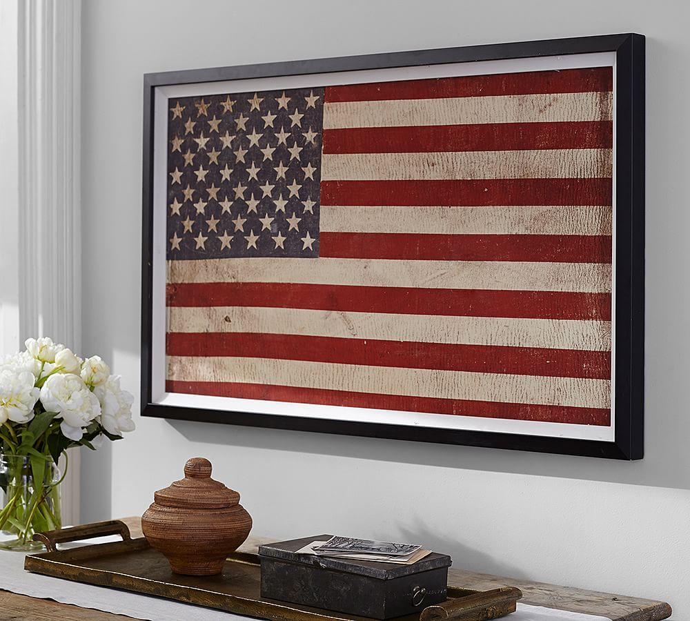 Framed american flag vintage