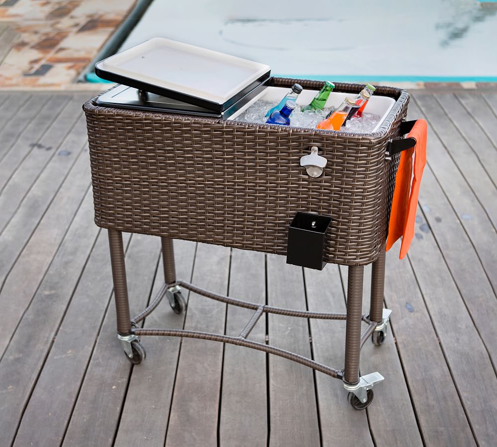 Wicker Stand-Up Cooler with Bottle Opener