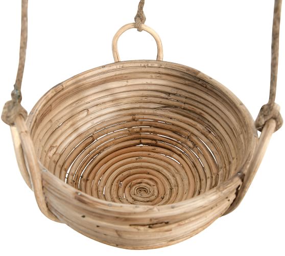 Handwoven Rattan Hanging Planter or Sitting Plant Stand main image 1