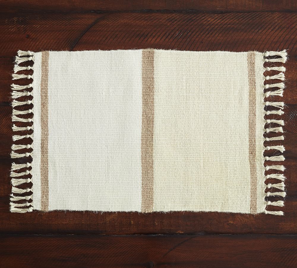 Fairfax Rustic Striped Handwoven Jute Placemats Pottery Barn