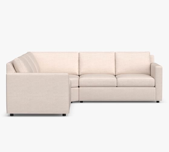 Sanford Square Arm Upholstered 3-Piece L-Sectional with Wedge | Pottery ...