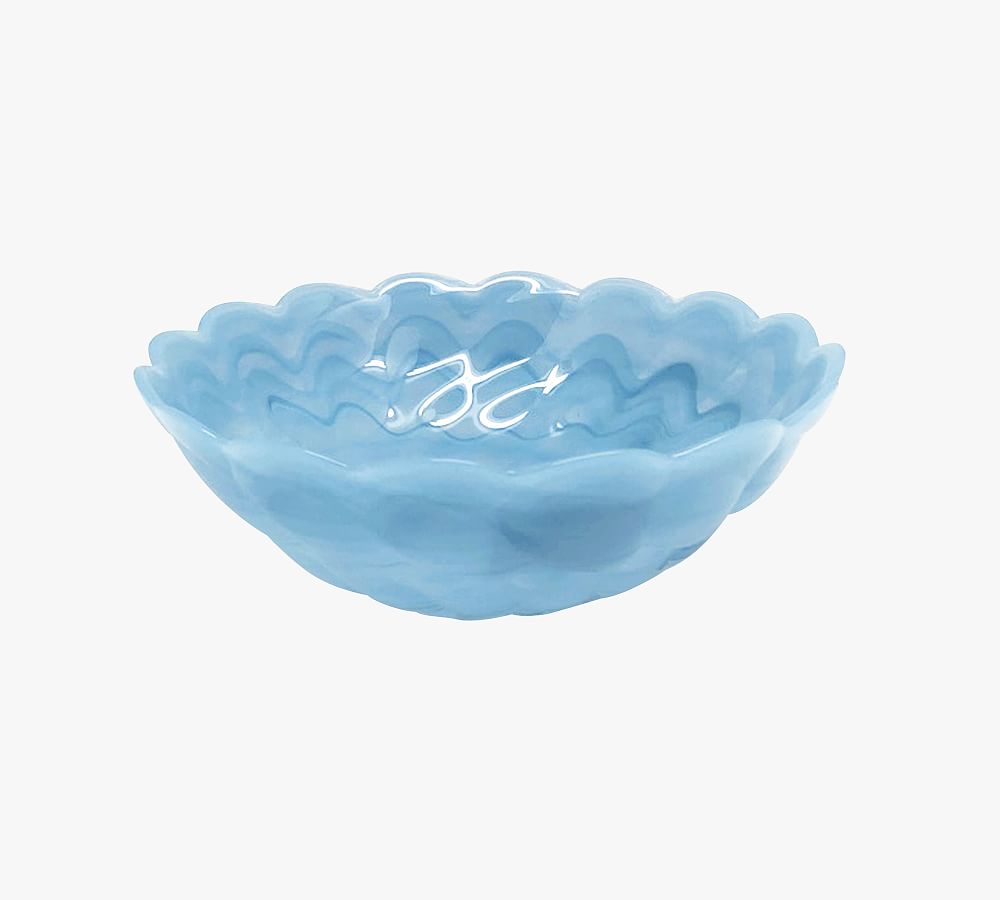Alabaster Glass Scallop Bowls