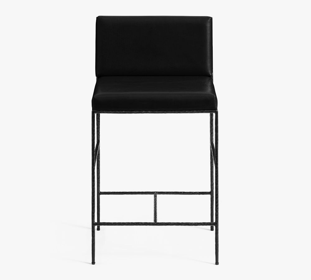 Rockwell Leather Bar & Counter Stool Pottery Barn