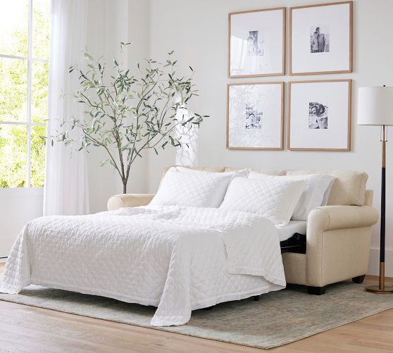 Buchanan Roll Arm Upholstered Sleeper Sofa with Memory Foam Mattress