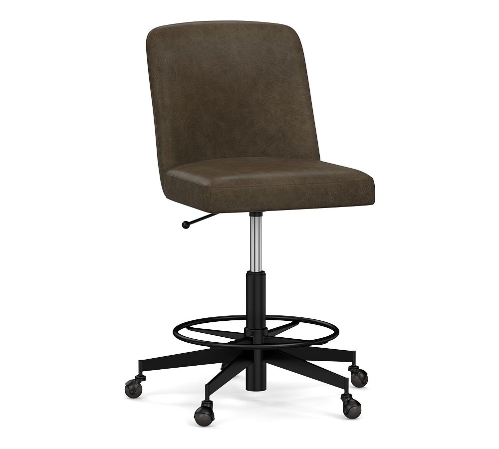 Layton Leather Swivel Drafting Chair