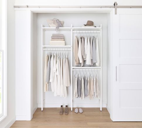 Essential Walk-In Closet by Hold Everything, 4' Hanging System with Shoe  Storage​