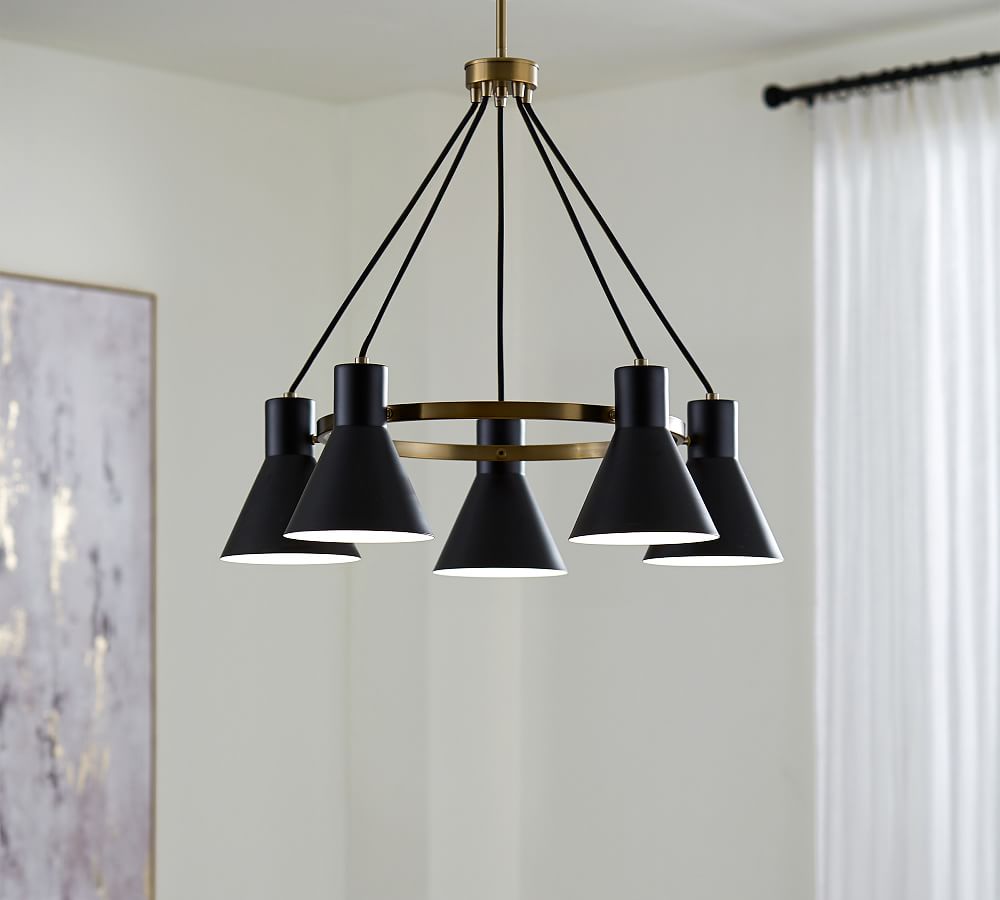 Rusty 5-Light Metal Chandelier | Pottery Barn