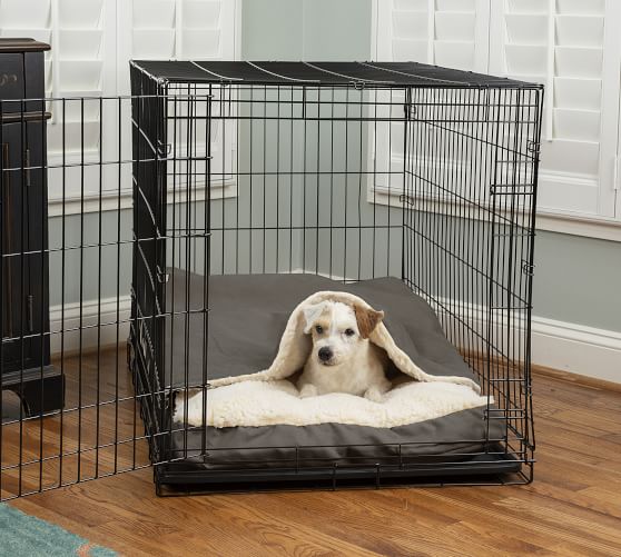 Luxury Microsuede Washable Pet Crate Bed | Pottery Barn