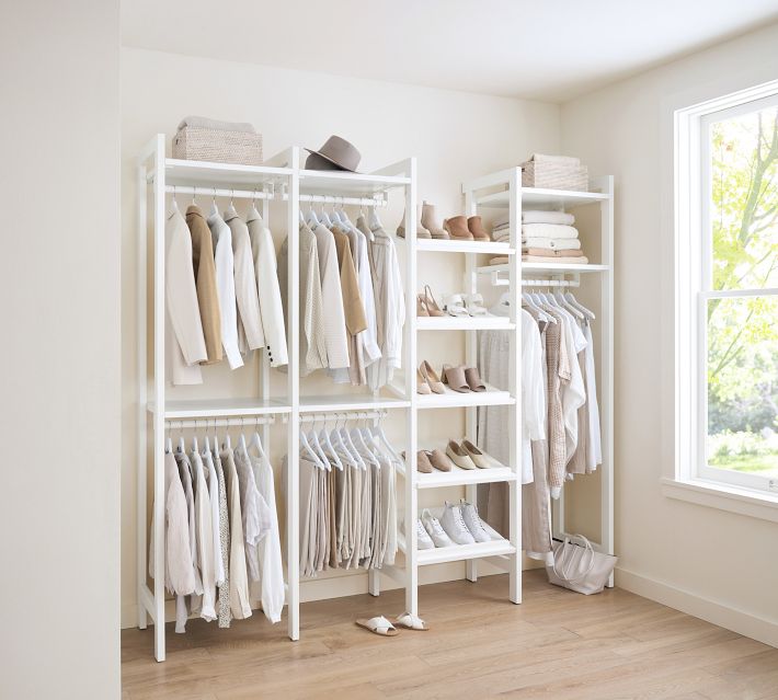 Essential Walk-In Closet by Hold Everything, 4' Hanging System with Shoe  Storage​