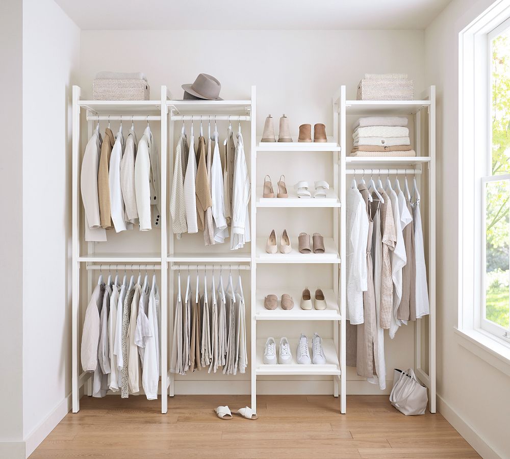 Essential Walk-In Closet by Hold Everything, 8' Hanging System with Shoe Storage​