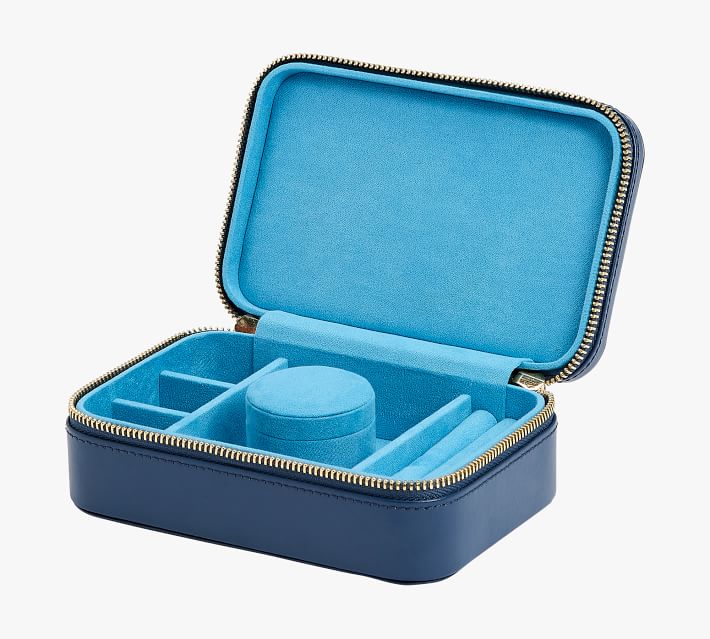 Mini Jewelry Box Organizer Display Travel Jewelry Zipper Case