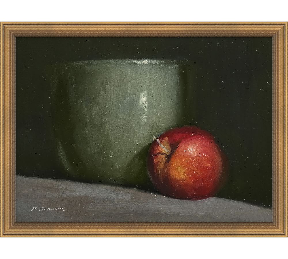 Apples & Vase Still Life Framed Canvas