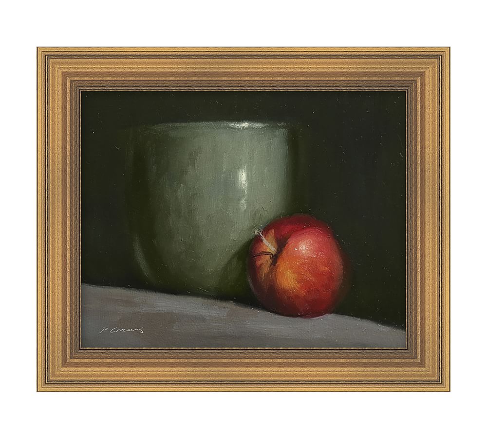 Apples & Vase Still Life Framed Canvas