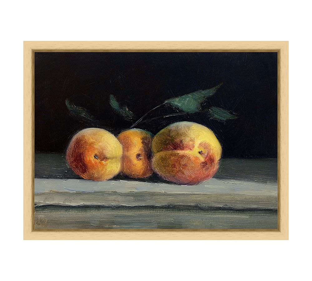 Peaches Still Life Framed Canvas
