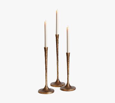 Emitt Cast Glass Taper Candle Holder Set of 2 | CB2 Canada