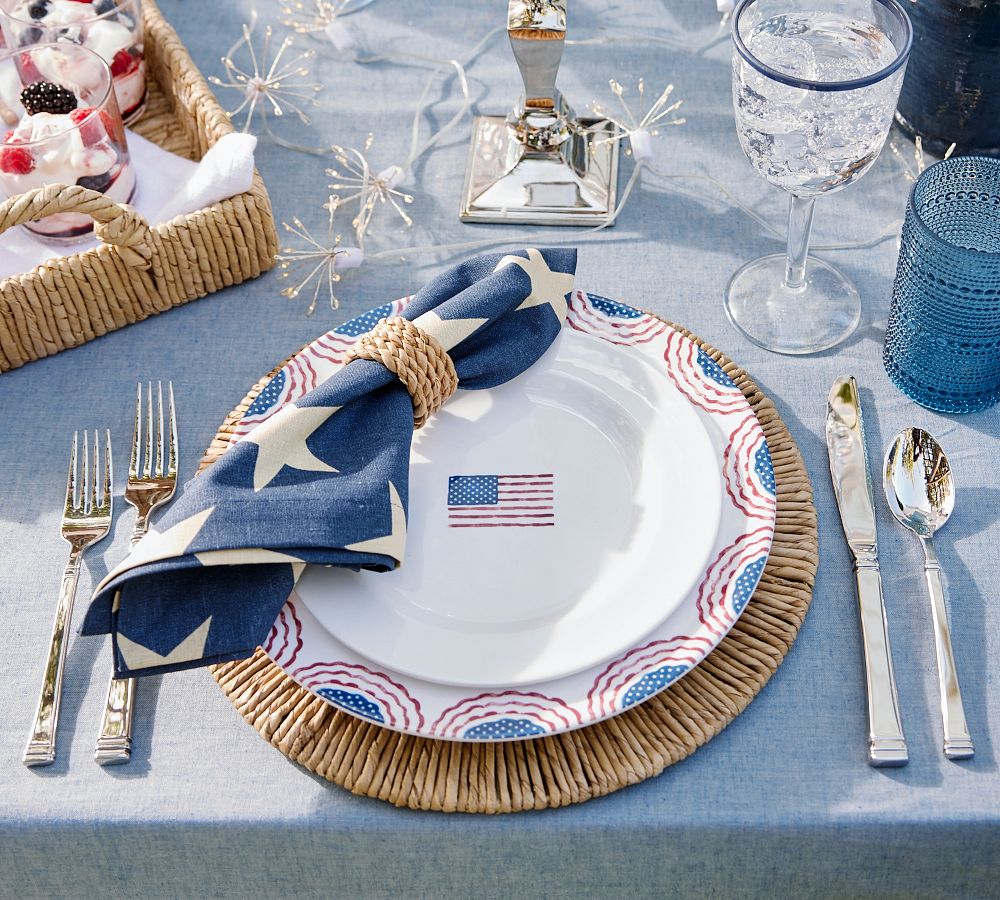 American Flag Cotton/Linen Napkin Set of 4 Pottery Barn
