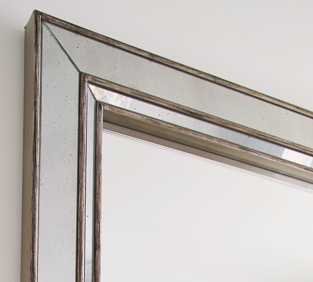 Marlena Antique Glass Frame Floor Mirror