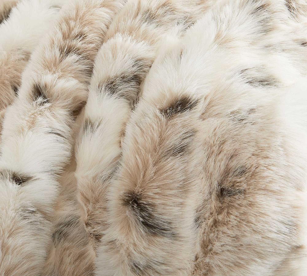Faux Fur Snow Leopard Throw Blanket Pottery Barn 