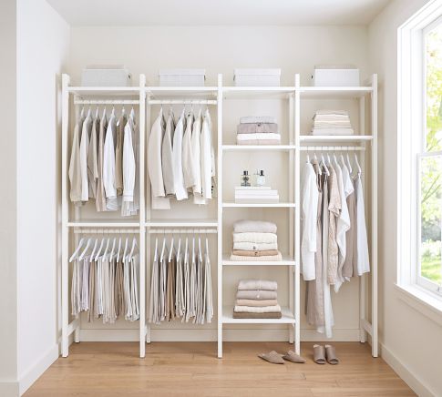 Essential Walk-In Closet by Hold Everything, 4' Hanging System with Shoe  Storage​