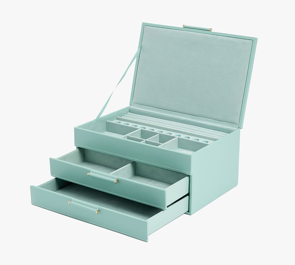 Sophia Leather Jewelry Box Jewelry Organizer Pottery Barn