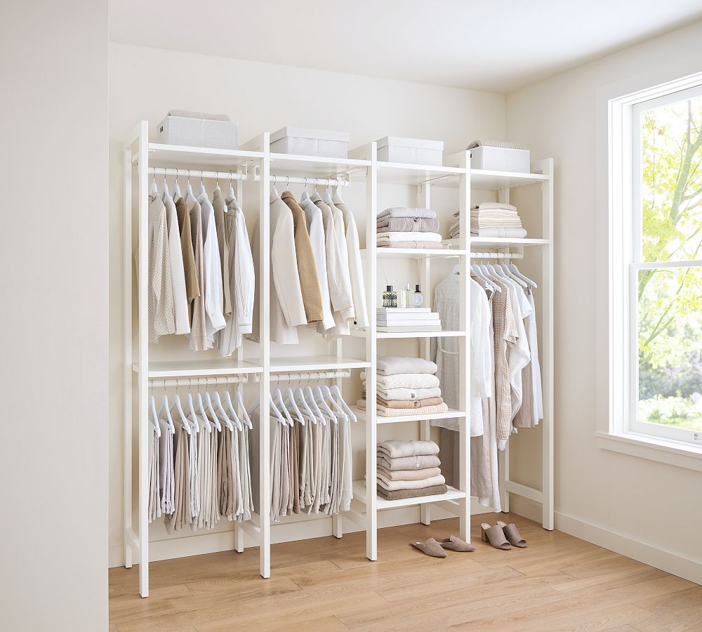 Custom Closet Organizer Kit 4 to 6 FT Wall-mounted Closet System w/Hang Rod  Grey, 1 unit - Food 4 Less