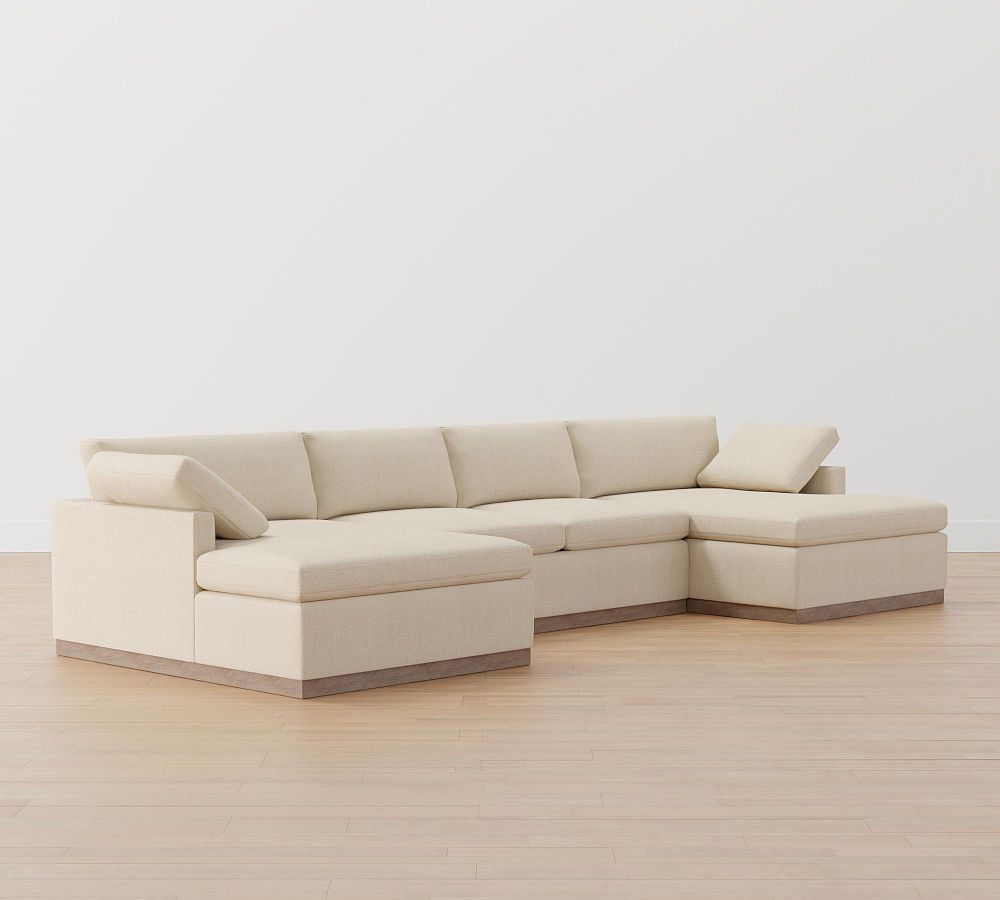 Dream Square Slim Arm Upholstered UShaped Double Chaise Sectional with