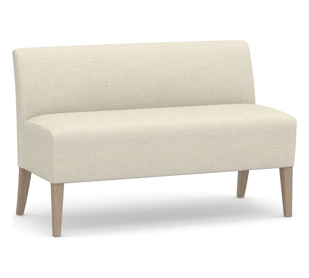 OPEN BOX Modular Upholstered Banquette, Seadrift Leg, Basketweave Slub