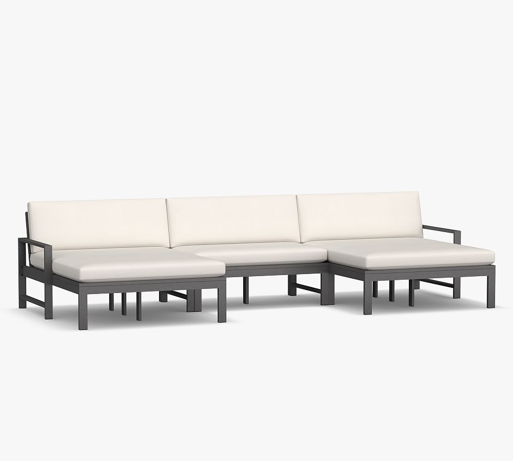 Indio Metal 3-Piece Loveseat Sectional with Ottoman