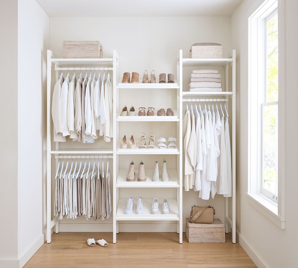 Essential Walk-In Closet by Hold Everything, 7' Hanging System with Shoe Storage​