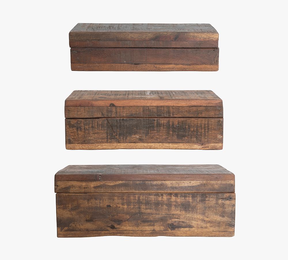 Reclaimed Wooden Boxes, Set of 3