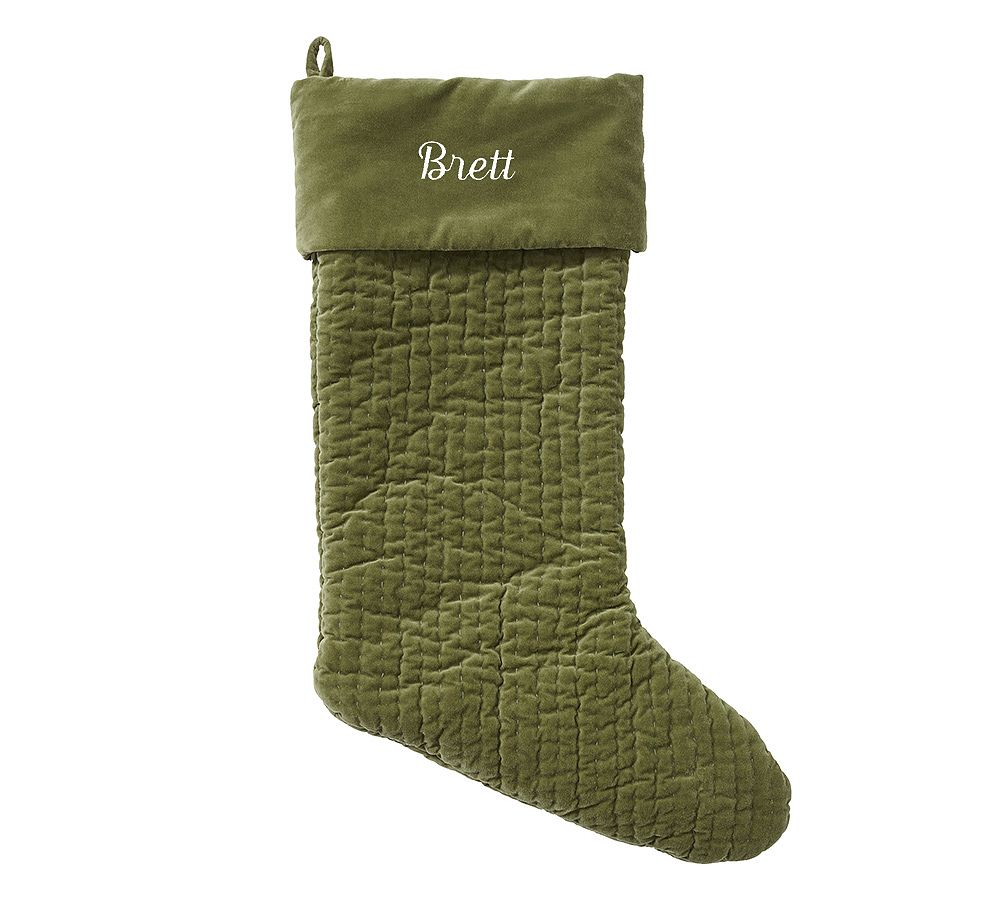 Channel Quilted Velvet Stocking