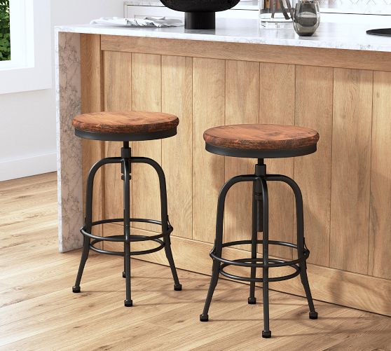 Leary Reclaimed Wood Swivel Counter Stool | Pottery Barn