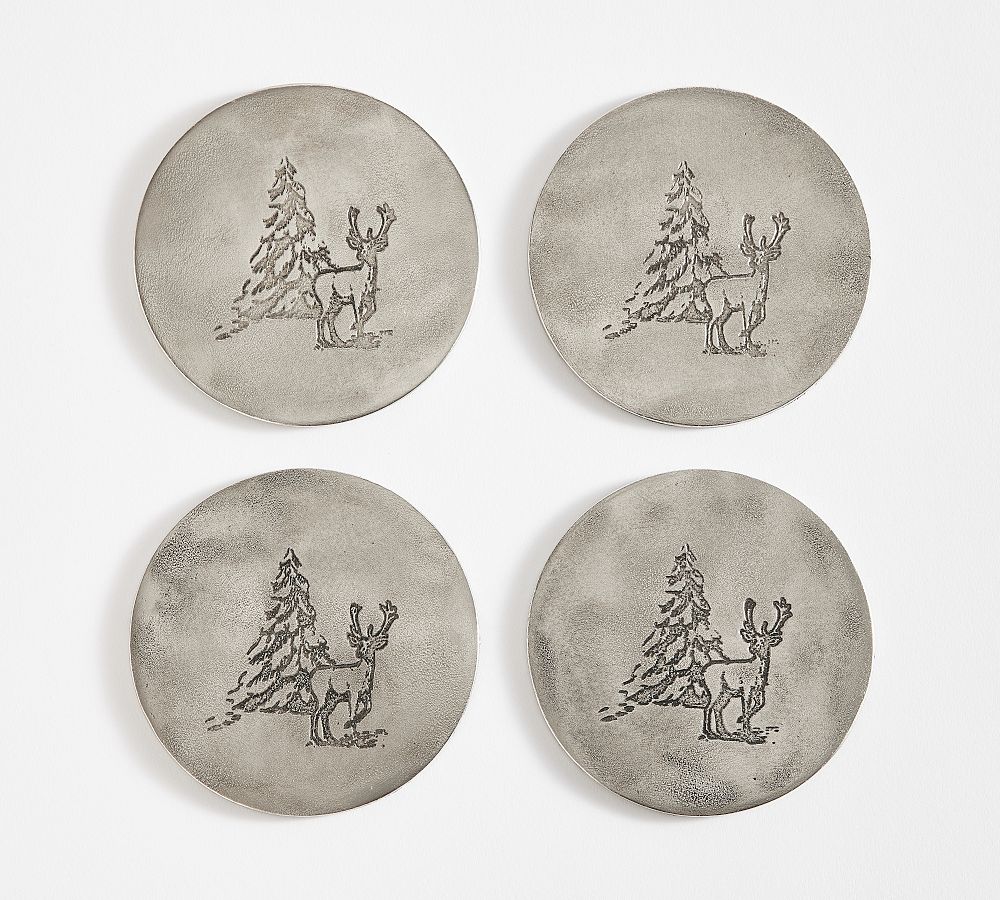 Rustic Forest Coasters - Set of 4