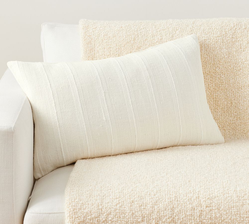 Relaxed Striped Lumbar Pillow - Ivory (Pillow Cover Only)