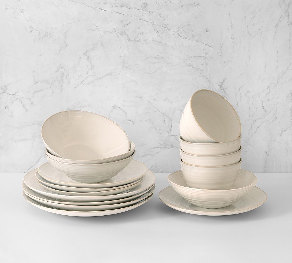 Neree Reactive Glaze 16-Piece Dinnerware Set With Double Bowls