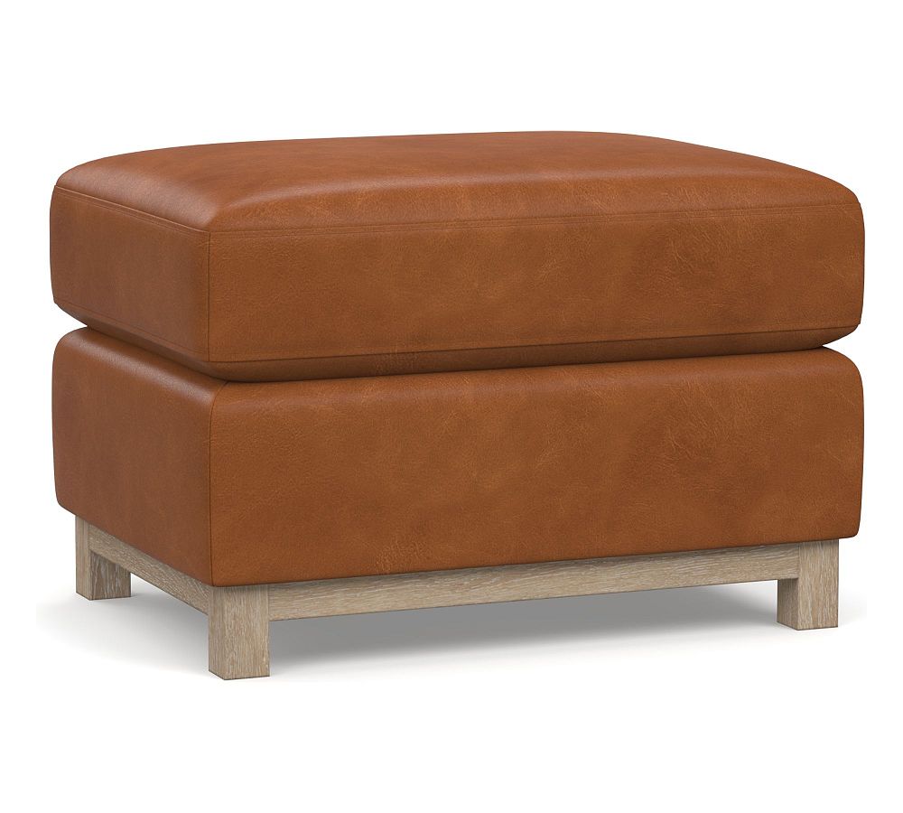 Henley Tufted Leather Ottoman