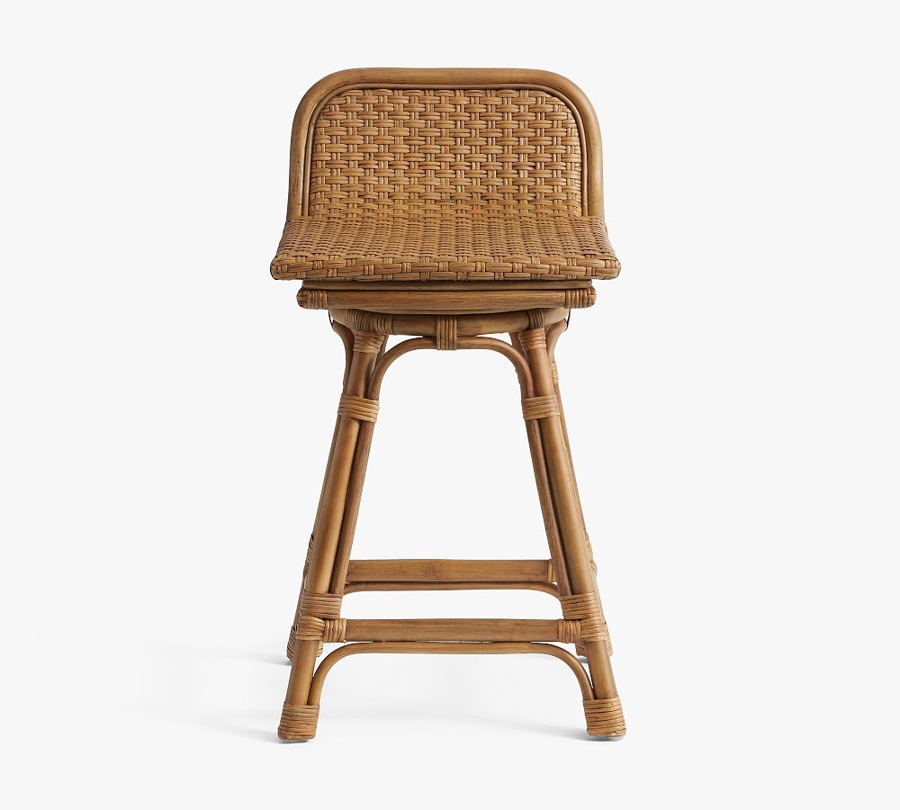 Isla Rattan Swivel Counter Stool | Pottery Barn
