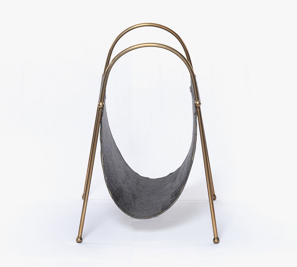 Faux Leather & Stainless Steel Magazine Holder Pottery Barn