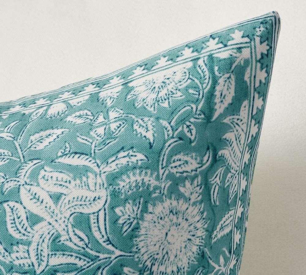 Daria Reversible Floral Bhotah Outdoor Throw Pillow | Pottery Barn