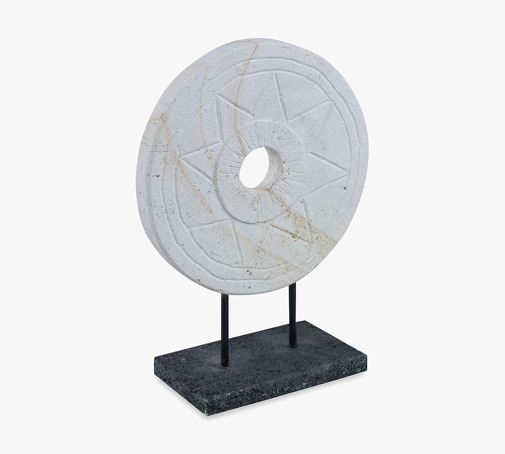Solar Stone Handcrafted Sculpture Pottery Barn