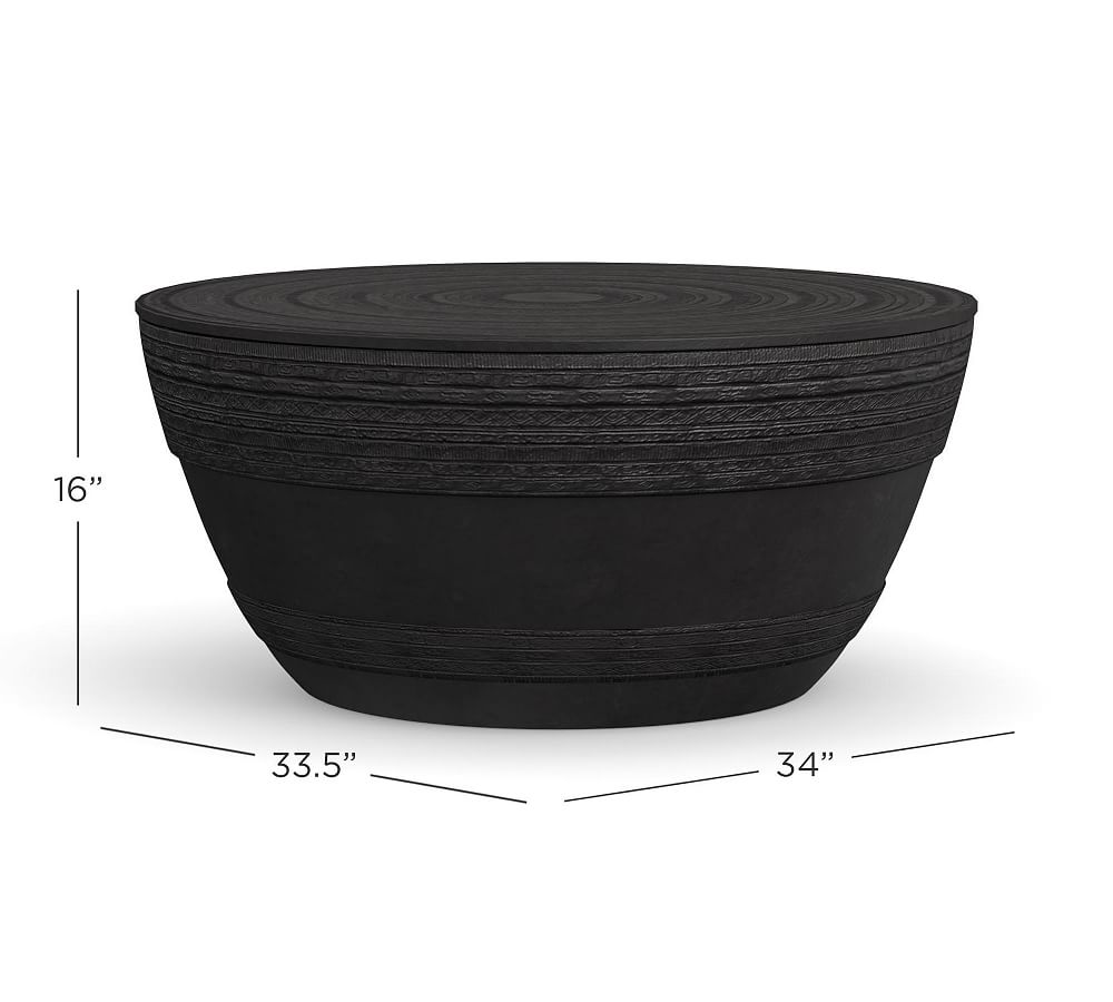 Lagos Metal Drum Outdoor Coffee Table Pottery Barn